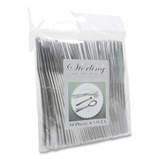 Sterling Heavy-Duty Plastic Cutlery, Heavyweight Knife, Silver, 50/Pack