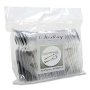 Sterling Heavy-Duty Plastic Cutlery, Spoon, Silver, 50/Pack