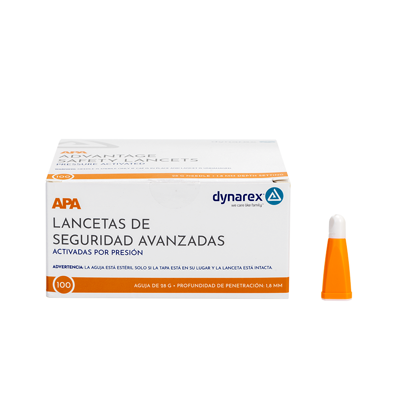 Advantage Pressure Activated Safety Lancets - Sterile, 28G Needle, 1.8mm - 100 pcs per Box/10 Boxes per Case