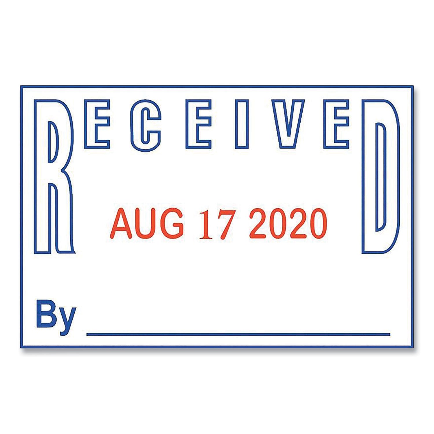Model S 360 Self-Inking Two-Color Message Dater, 5 Years, Entered/faxed/paid/received, 1.81" X 1.25", Blue/red Ink