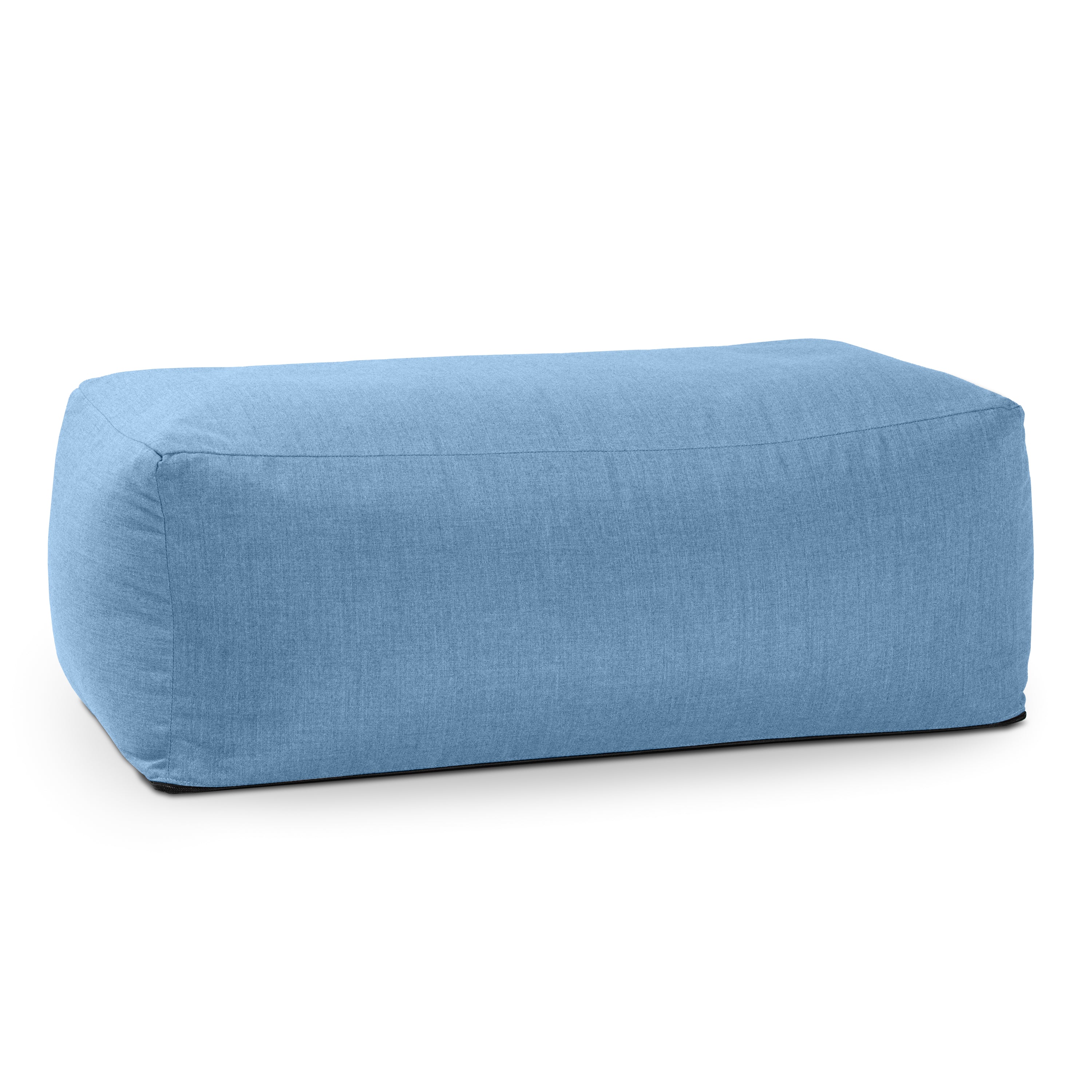 Coza Ottoman - Large Outdoor Pouf & Footrest - Sunbrella, Ocean Blue