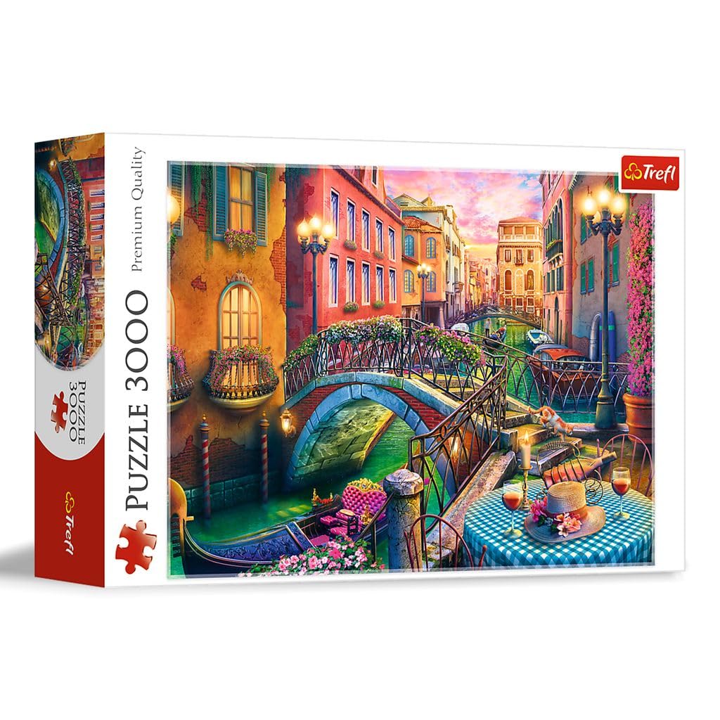 Trefl an Evening in Venice 3000 Piece Jigsaw Puzzle, Red 46"x33" Print, DIY Puzzle, Creative Fun, Classic Jigsaw for Adults and Children from 15 Years Old