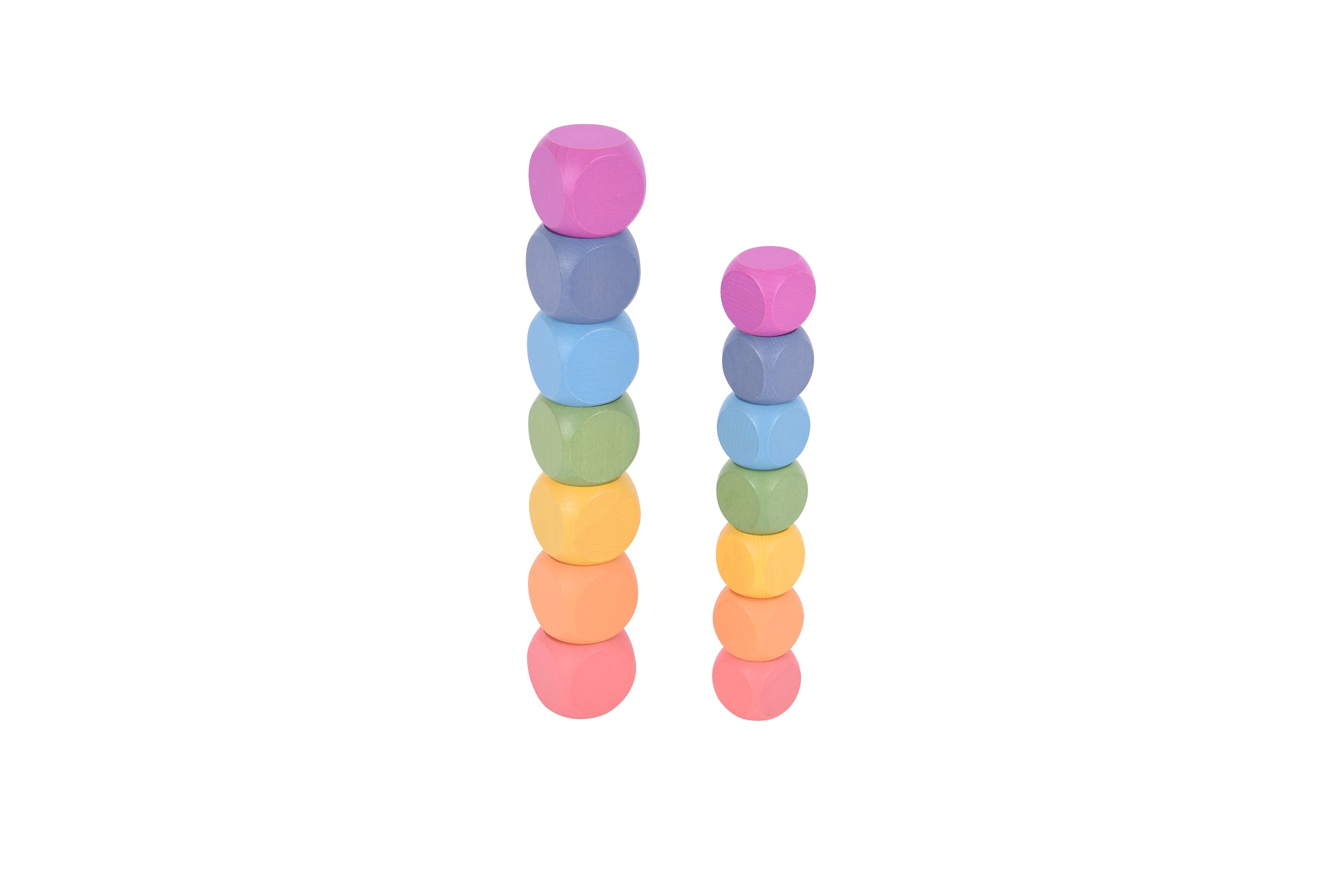 Rainbow Wooden Cubes - Set of 14