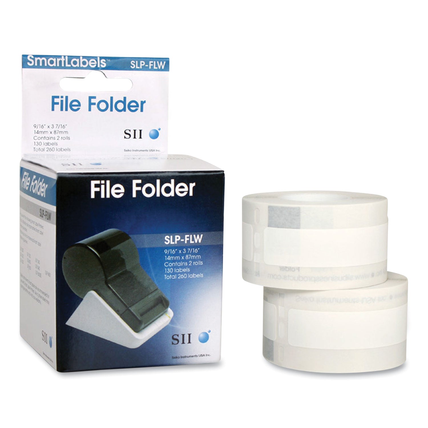 9/16" Width x 3 7/16" Length - Rectangle - Direct Thermal - White - Paper - Self-adhesive - 130 / Roll - 1 Each