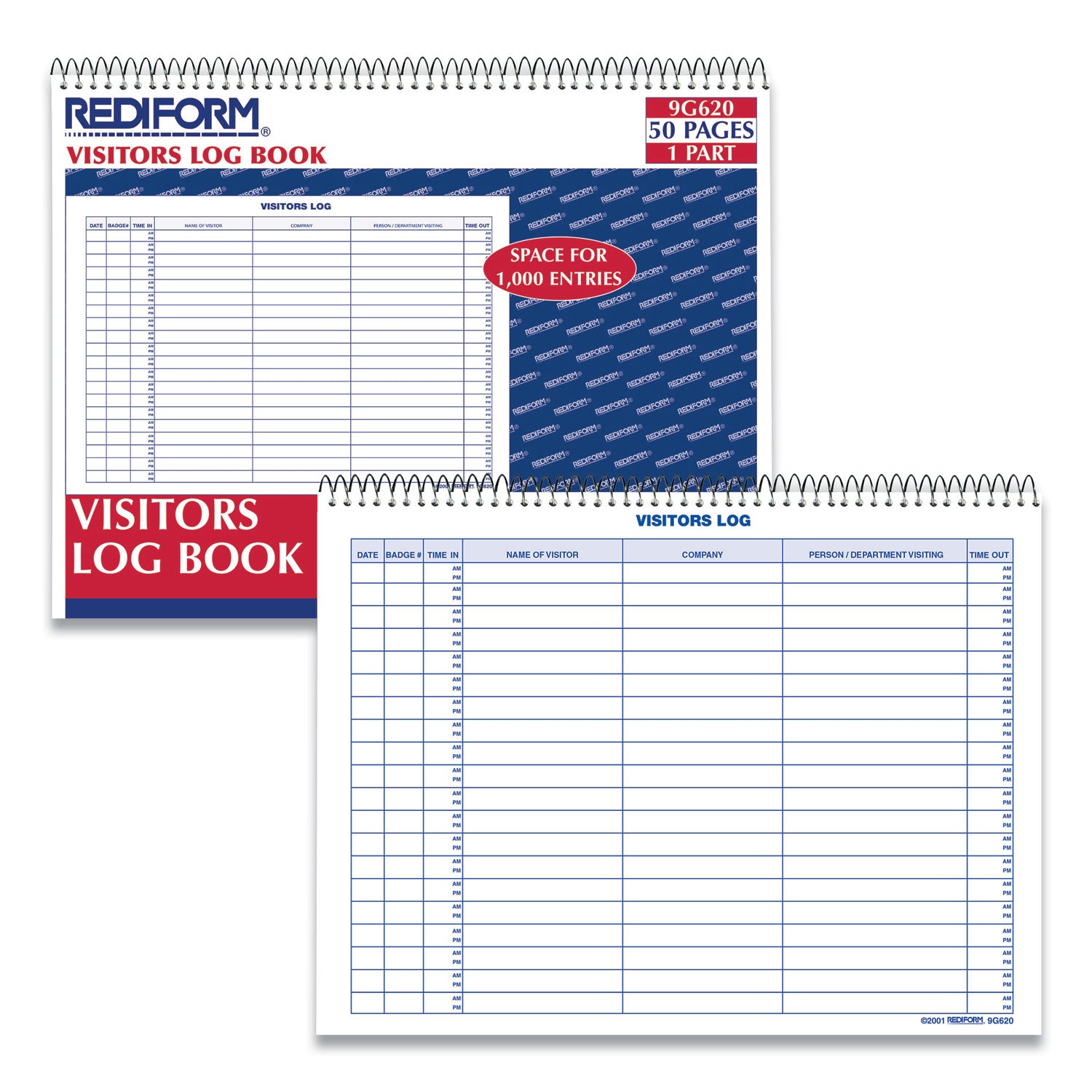 50 Sheet(s) - Wire Bound - 1 Part - 11" x 8.50" Sheet Size - White - White Sheet(s) - Blue Print Color - Recycled - 1 Each