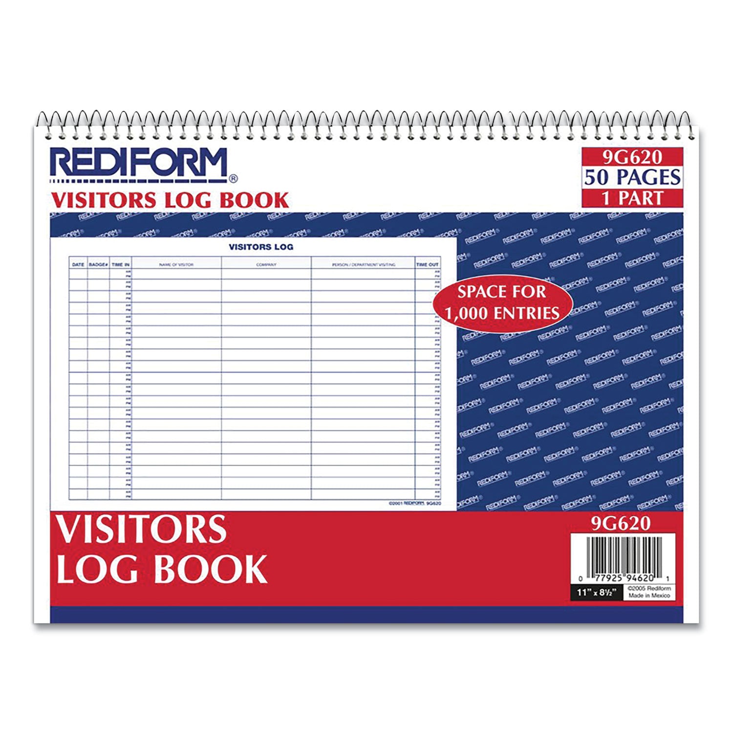 50 Sheet(s) - Wire Bound - 1 Part - 11" x 8.50" Sheet Size - White - White Sheet(s) - Blue Print Color - Recycled - 1 Each