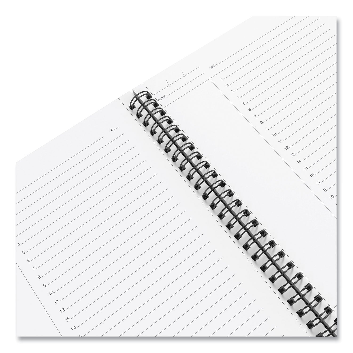 Wirebound Soft-Cover Project-Planning Notebook, Project-Management Format, Black Cover, (80) 9.5 x 6.5 Sheets