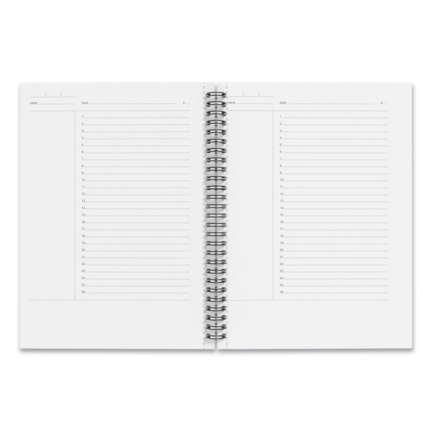 Wirebound Soft-Cover Project-Planning Notebook, Project-Management Format, Black Cover, (80) 9.5 x 6.5 Sheets