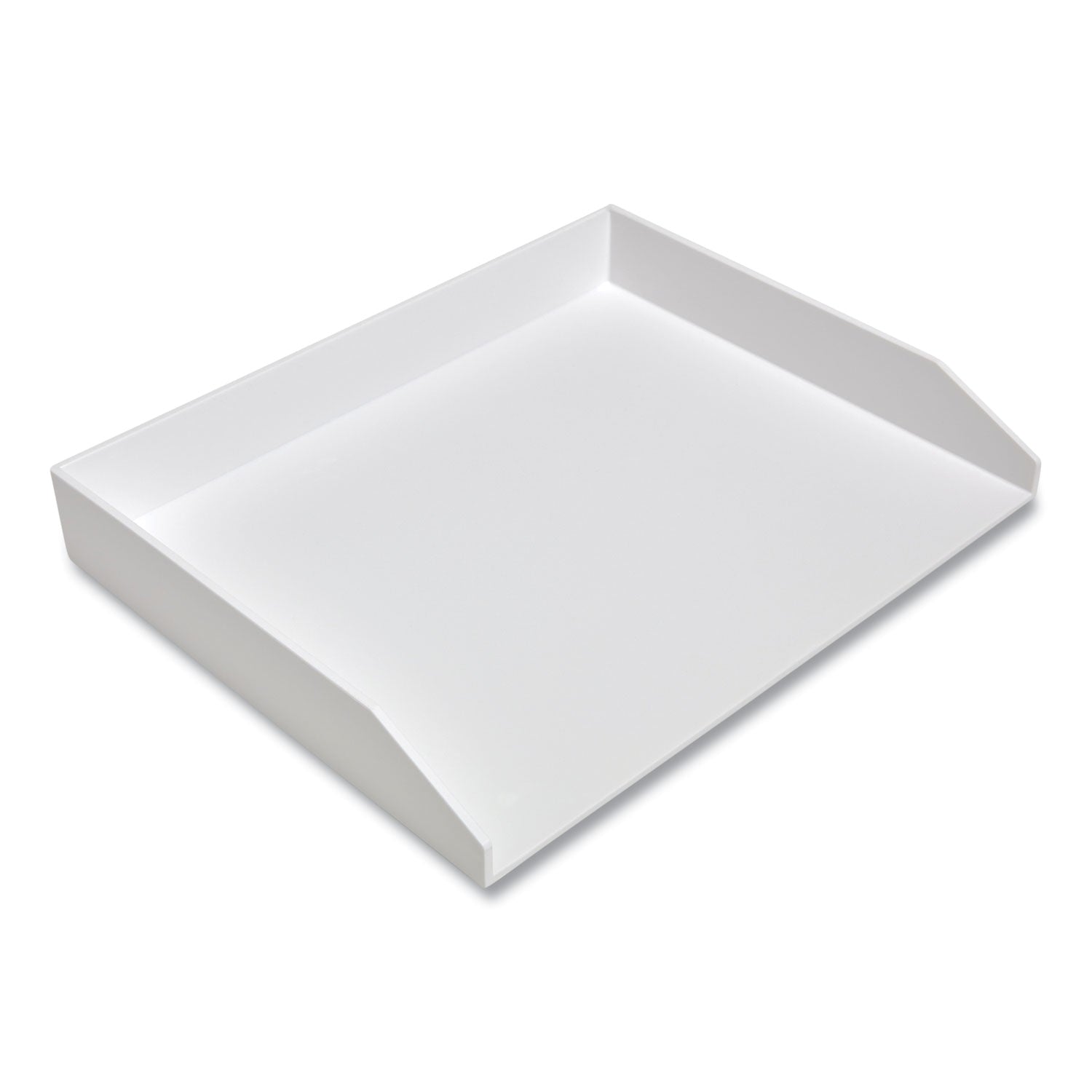 Side-Load Stackable Plastic Document Tray, 1 Section, Letter-Size, 12.24 X 9.8 X 1.75, White