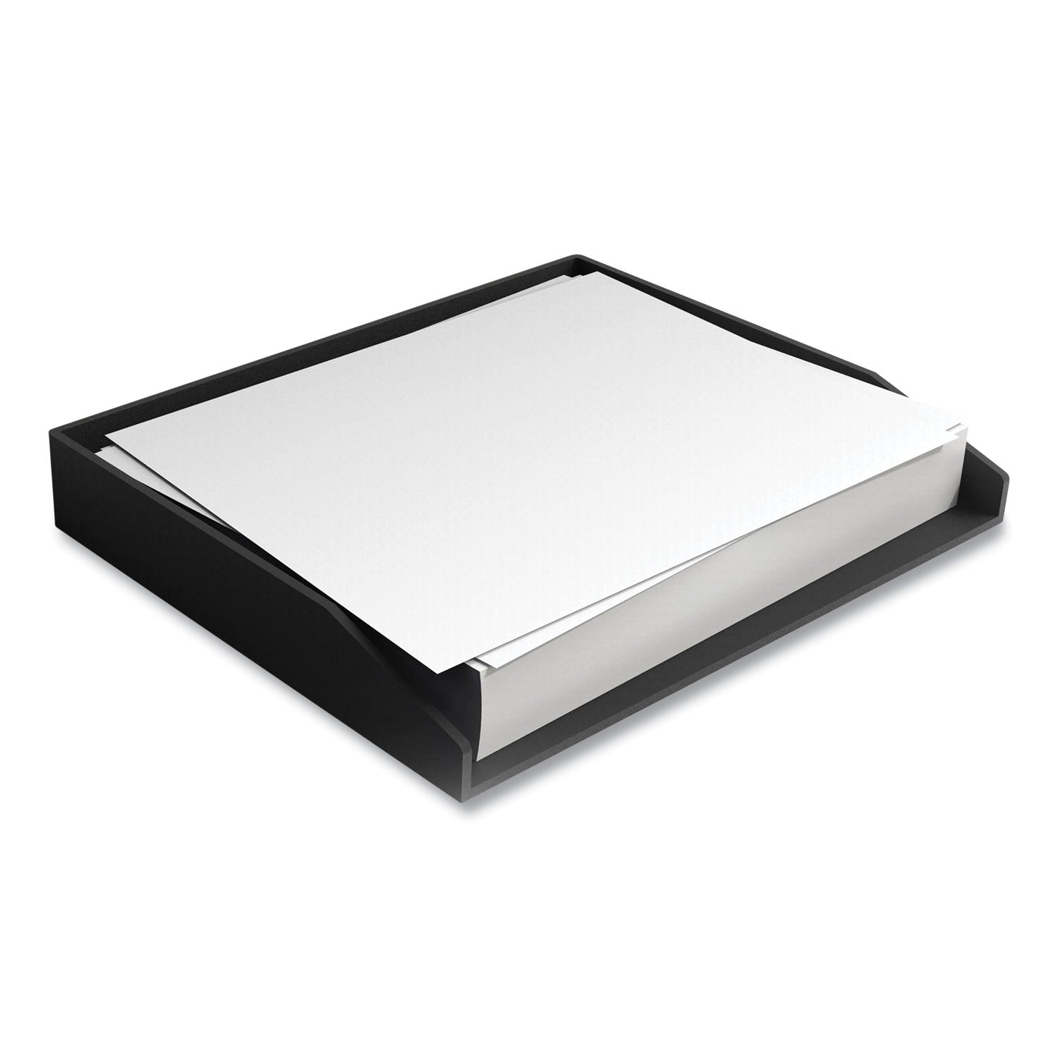 Side-Load Stackable Plastic Document Tray, 1 Section, Letter-Size, 12.24 X 9.8 X 1.75, Black, 2/pack