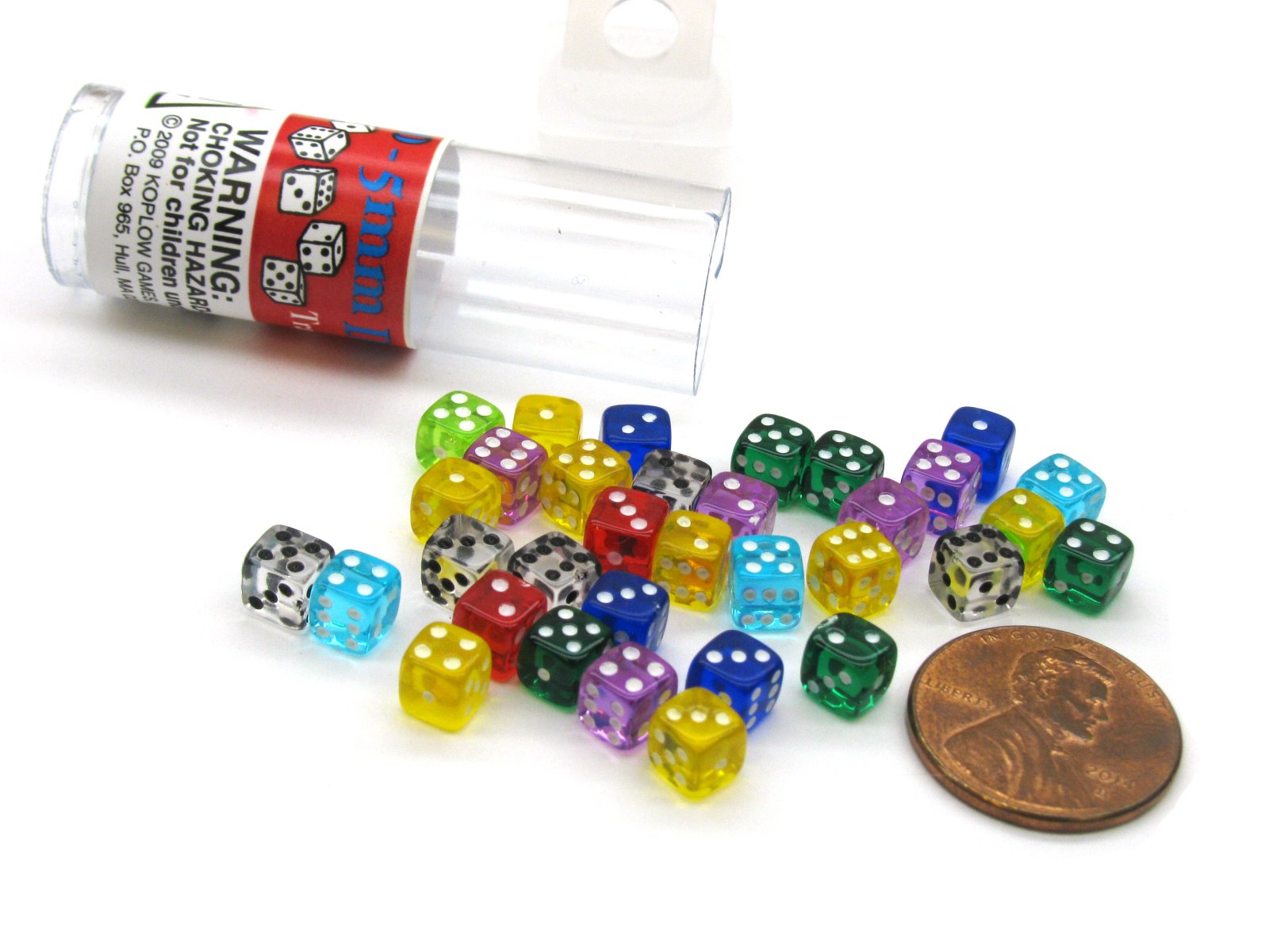 Tiny Dice: Deluxe Transparent: 30pc Assorted Colours