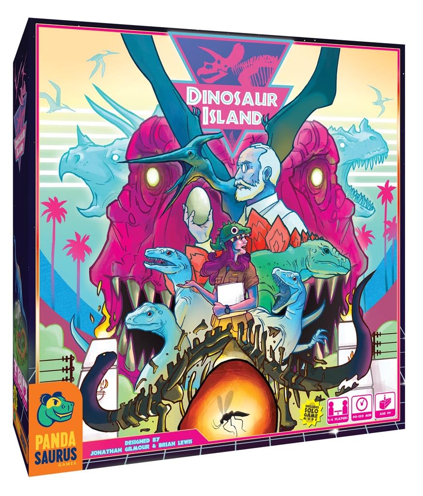 Dinosaur Island Board Game - Create Your Own Dino Park! Worker Placement Strategy Game, Fun Family Game for Kids and Adult, Ages 8+, 1-4 Players, 60-120 Minute Playtime, Made by Pandasaurus Games