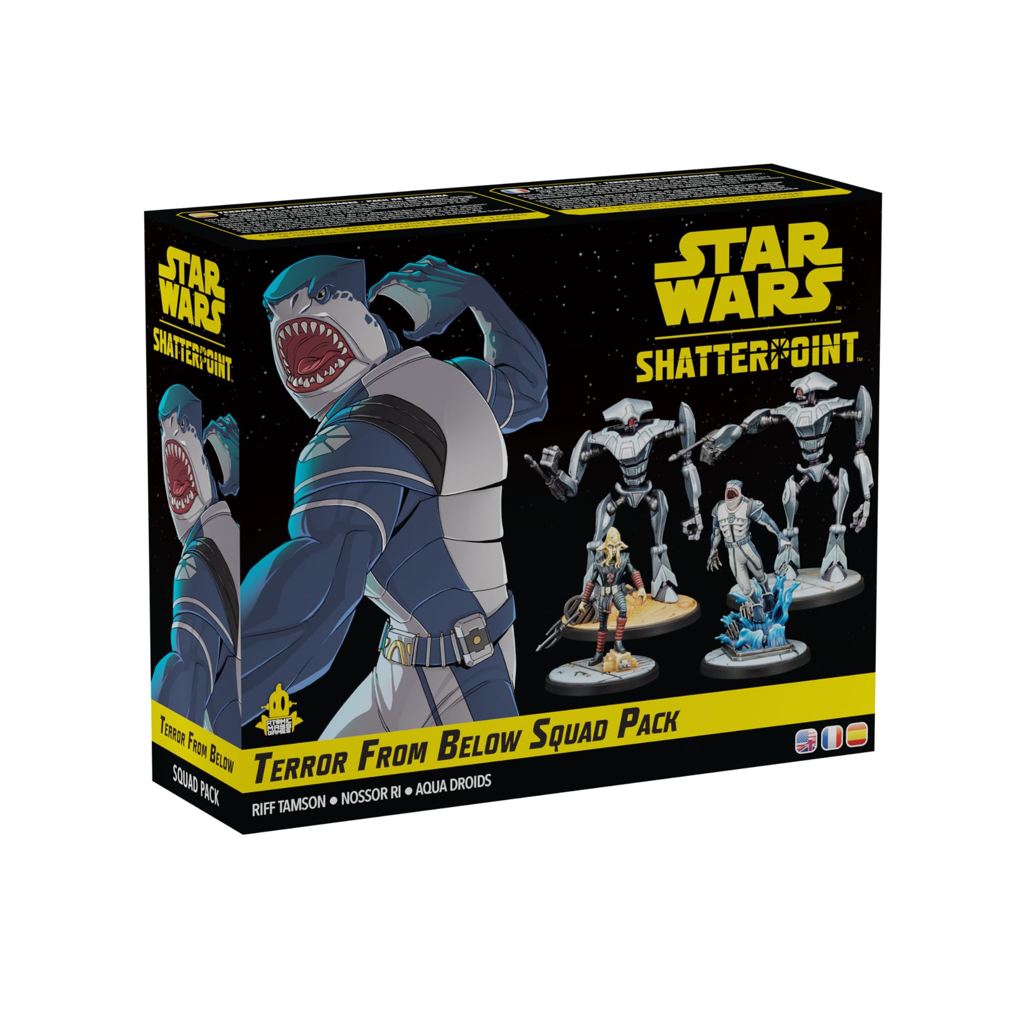 Asmodee Star Wars Shatterpoint Terror from Below SQUAD PACK - Includes Riff Tamson, Nossor Ri & Aqua Droids, Tabletop Miniatures Strategy Game for Kids and Adults, Ages 14+, 2 Players, 90 Min Playtime
