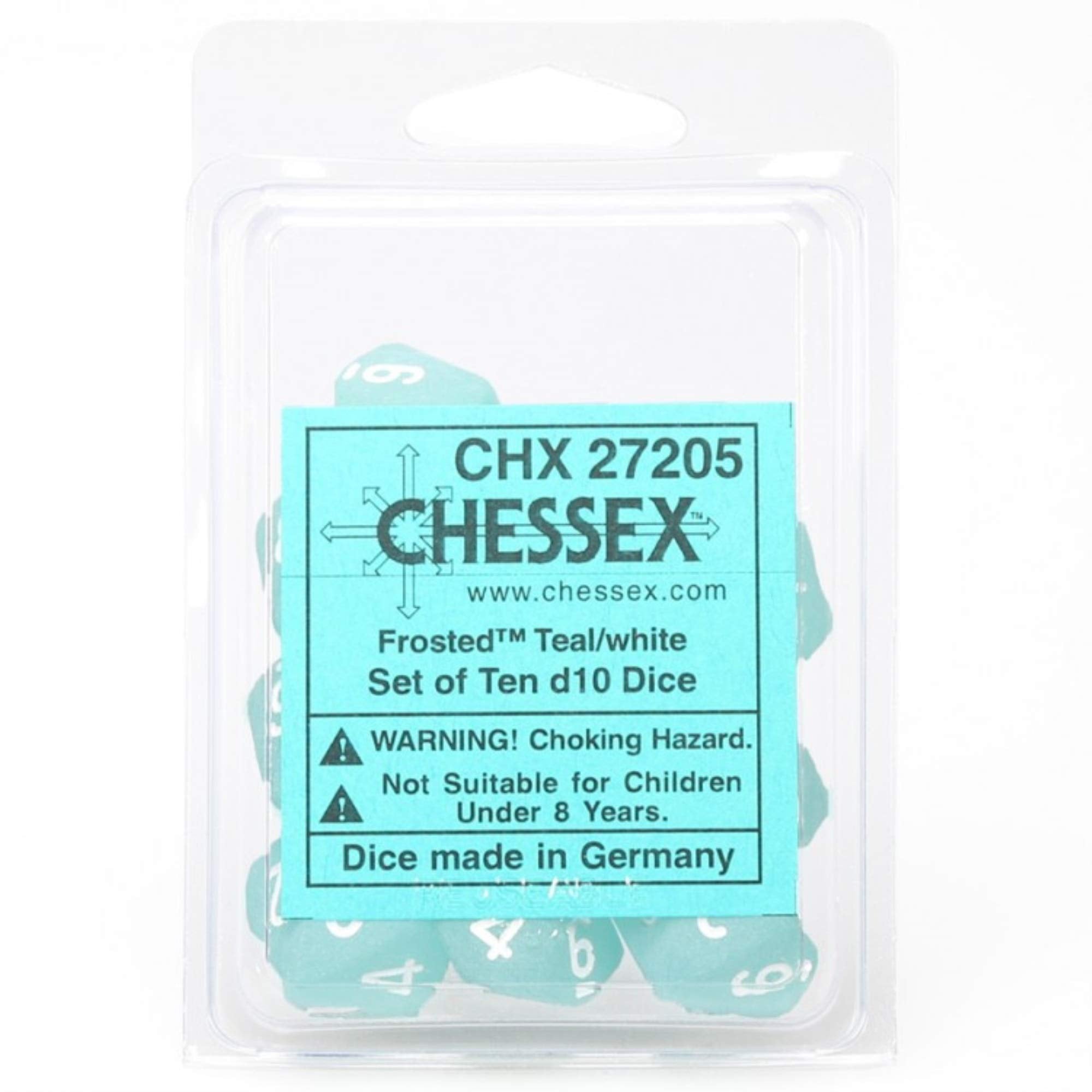 d10 Clamshell Frosted Teal with White (10)