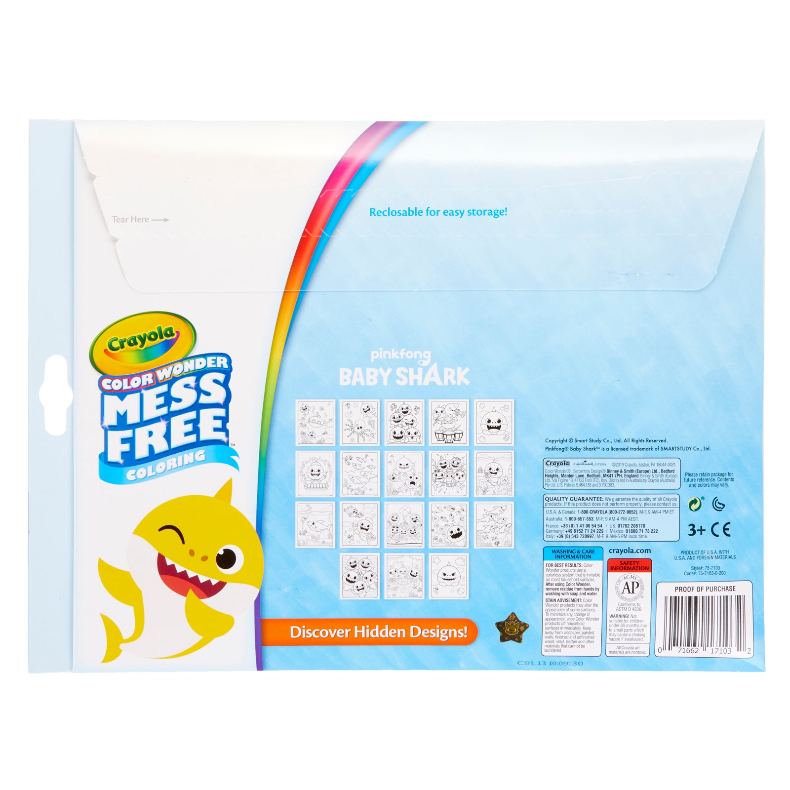 Color Wonder Mess Free Coloring Pad & Markers, Baby Shark