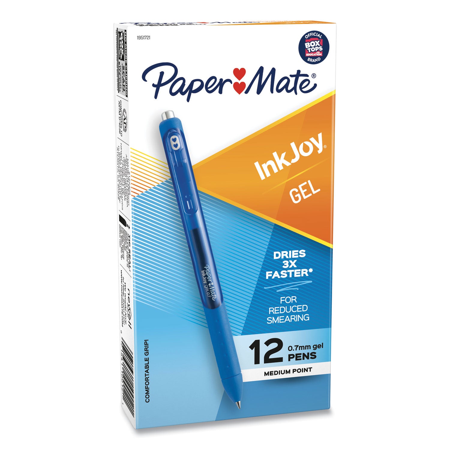 Paper Mate InkJoy Gel Pen - 0.7 mm Pen Point - Retractable - Blue Ink - Gel-based - Blue Barrel - 1 Dozen