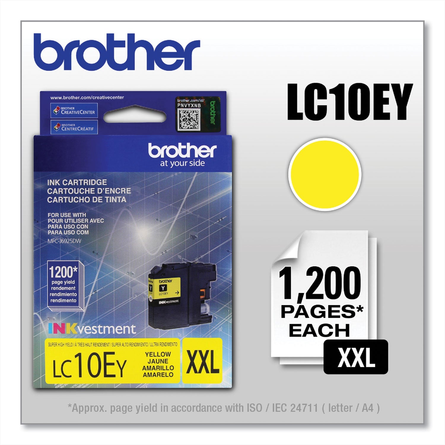 Brother LC-10EY Original Inkjet Ink Cartridge - Yellow - 1 Each