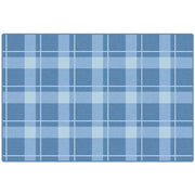 Blue Plaid Decorative Rug  - 4ft x 6ft - Rectangle - Blue