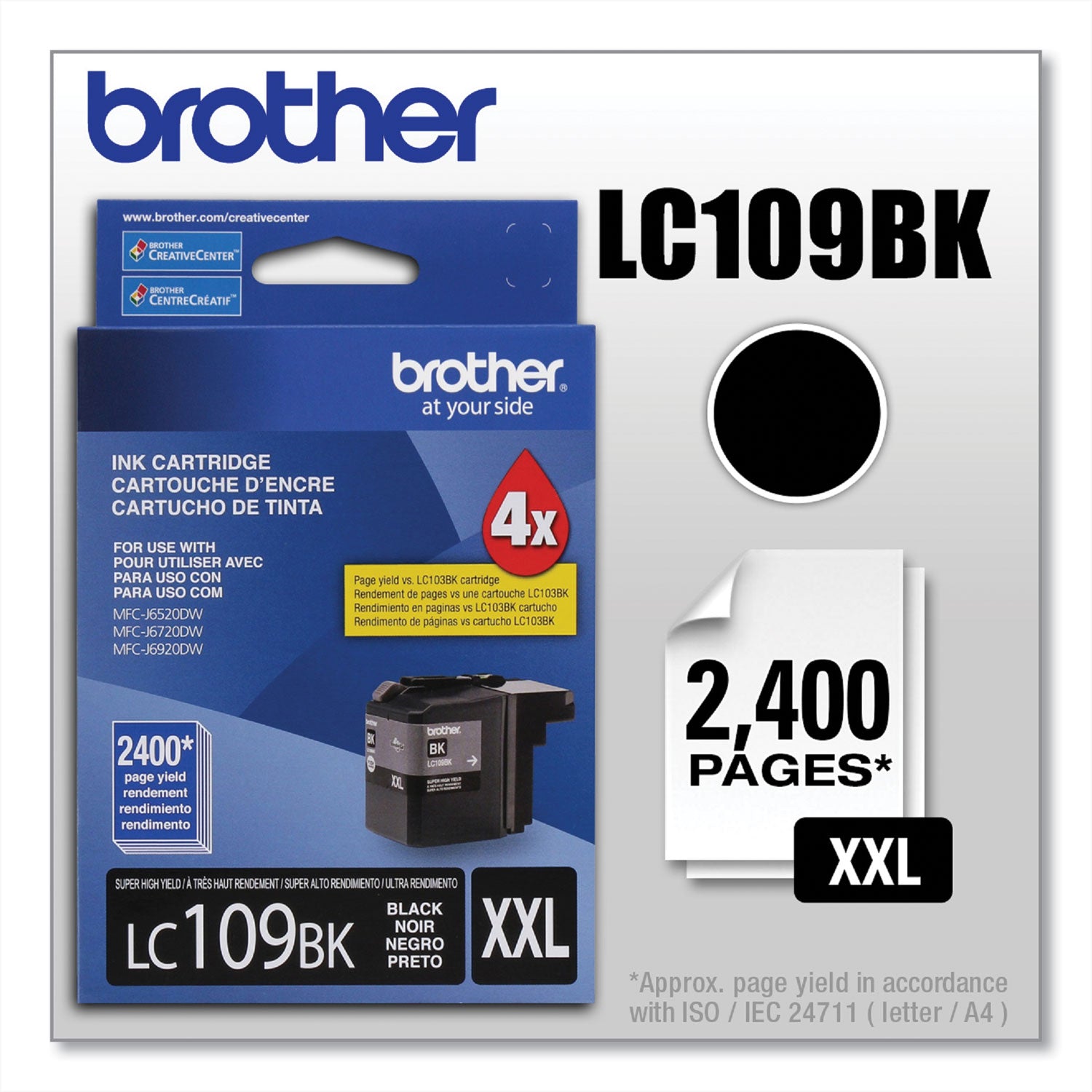 Brother LC109BK Original Inkjet Ink Cartridge - Black - 1 Each