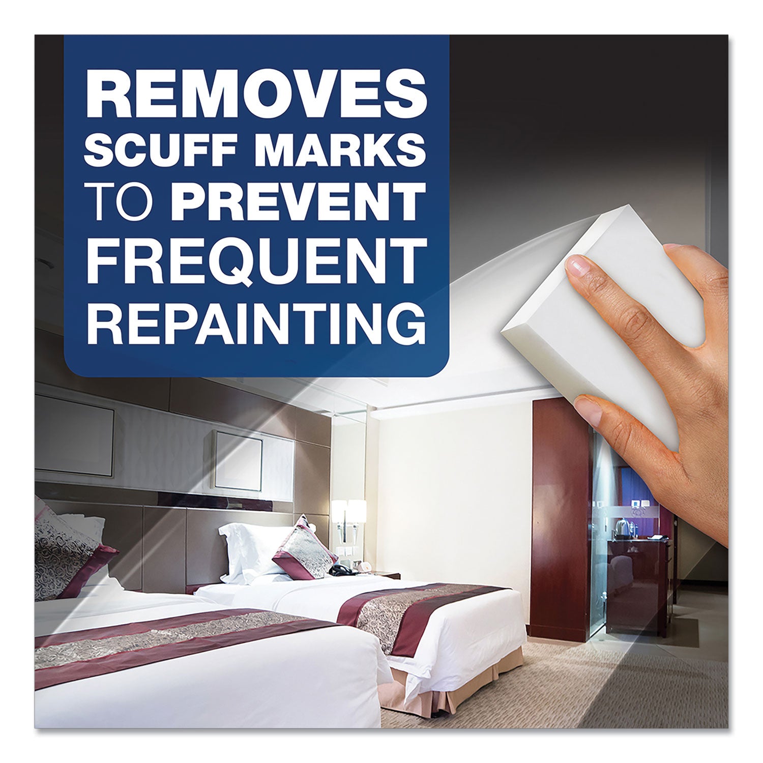 For Wall, Floor, Baseboard, Blinds, Door, Stove Top, Refrigerator, Switch Plate - Pad - Recommended For: Dirt Remover, Scuff Mark Remover, Grease Remover, Soap Scum Remover - Disposable, Chemical-free - Blue, White - 30 / Carton