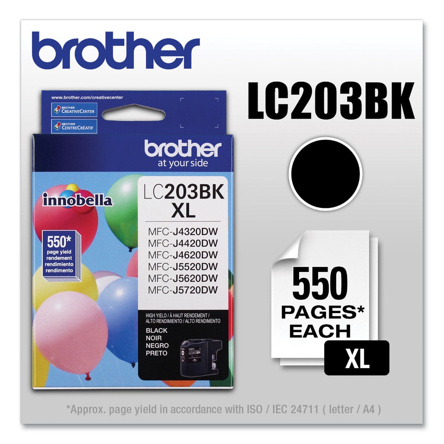 Brother Innobella LC203BK High Yield Inkjet Ink Cartridge - Black - 1 Each