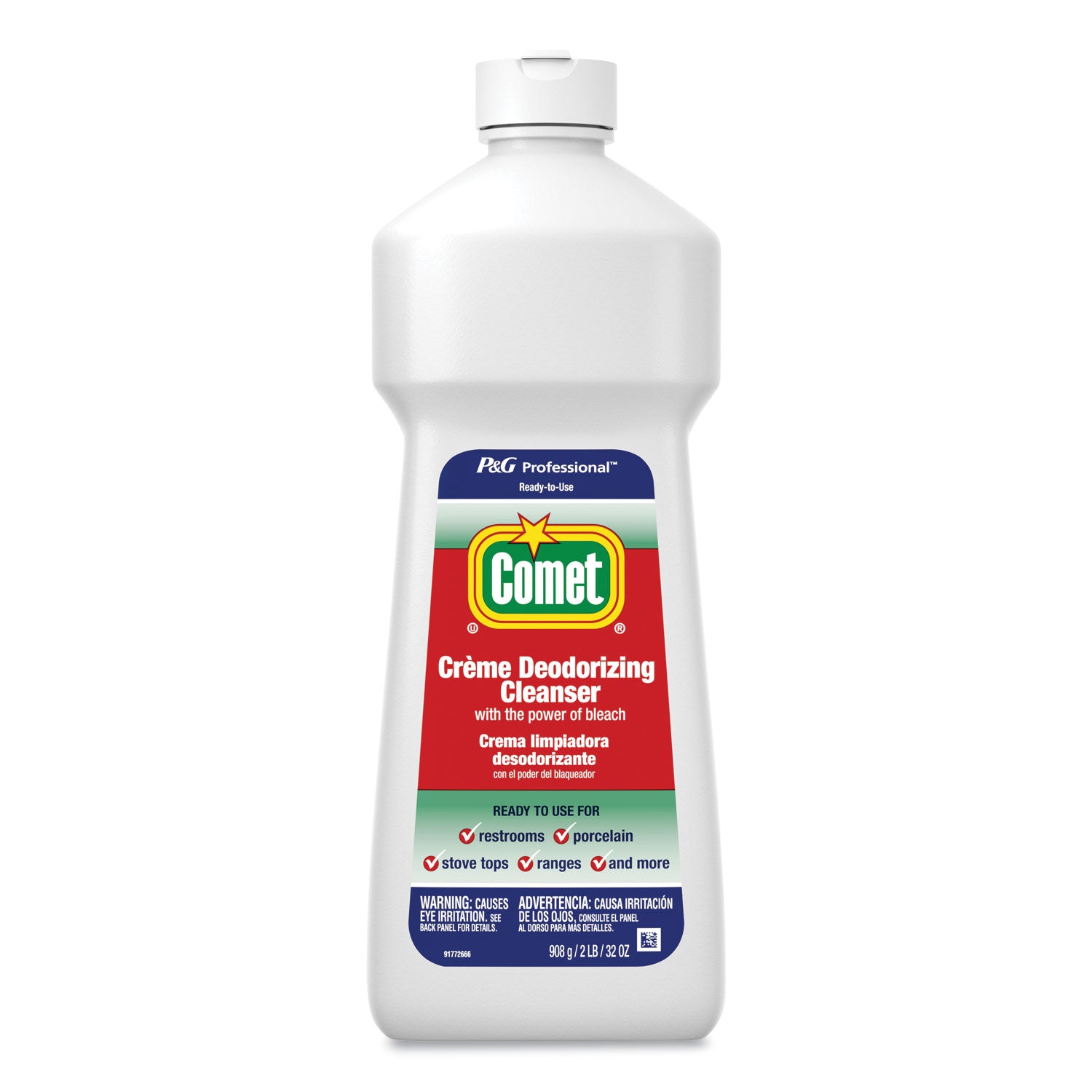 Comet Creme Deodorizing Cleanser, Non-scratching, 32 fl oz (1 quart), White Bottle, 1 Bottle