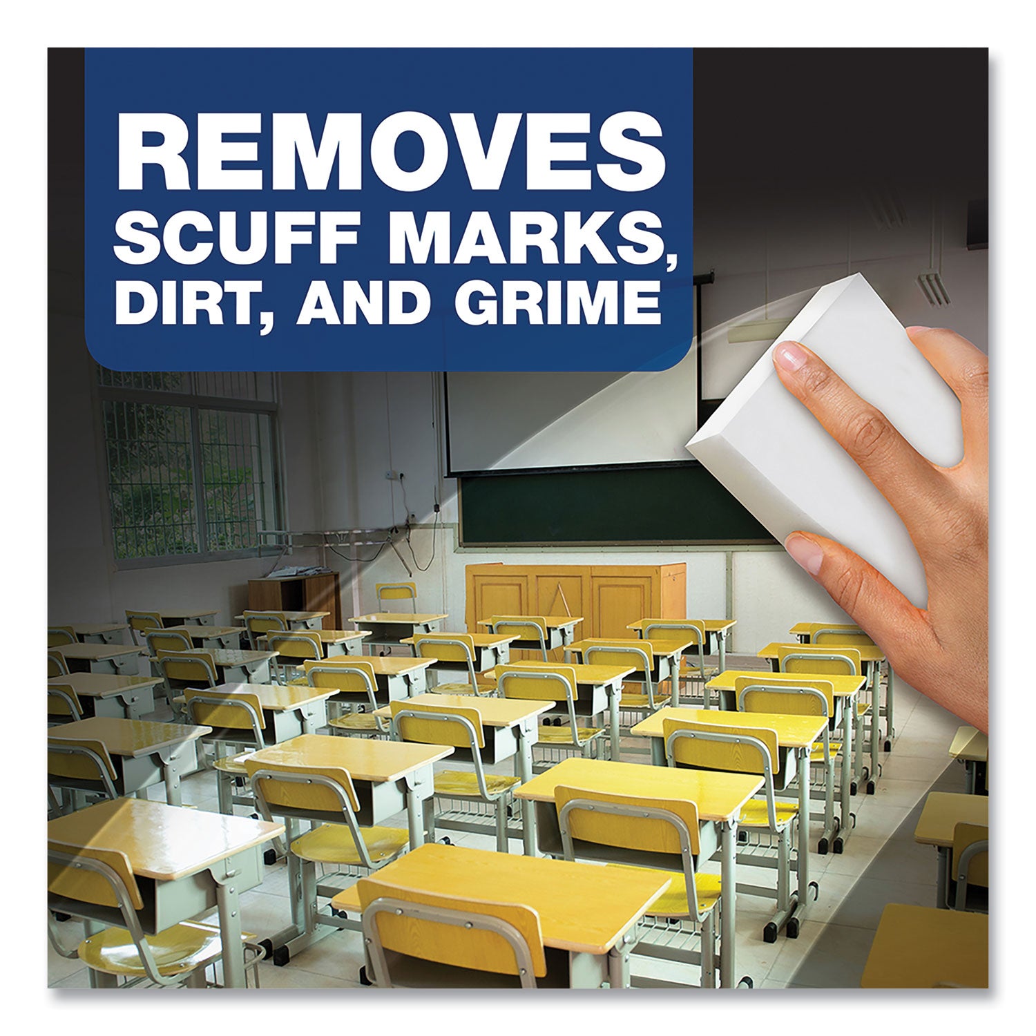 For Wall, Floor, Baseboard, Blinds, Door, Stove Top, Refrigerator, Switch Plate - Pad - Recommended For: Dirt Remover, Scuff Mark Remover, Grease Remover, Soap Scum Remover - Disposable, Chemical-free - Blue, White - 30 / Carton