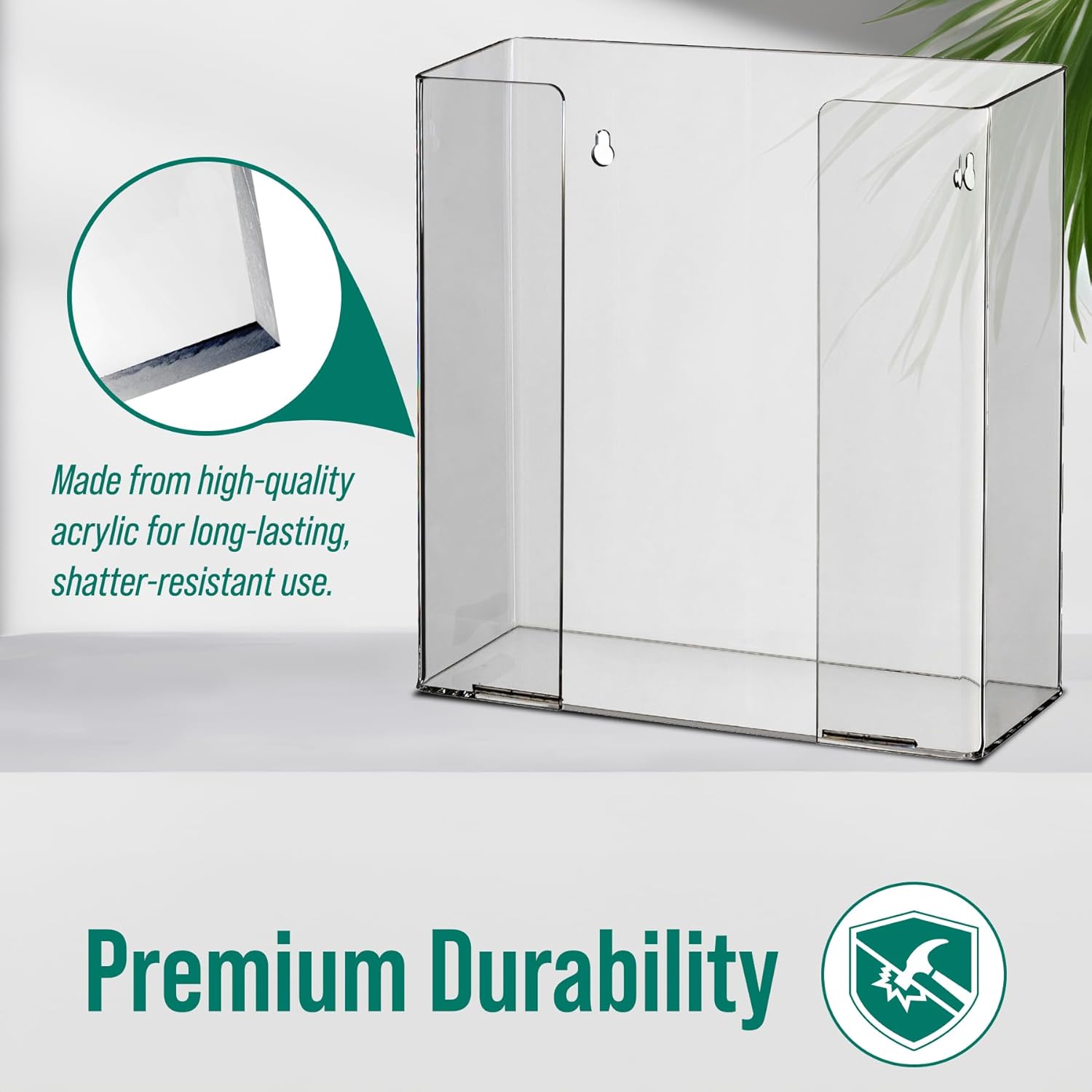 Double Box Capacity Acrylic Glove Dispenser 2 Pack