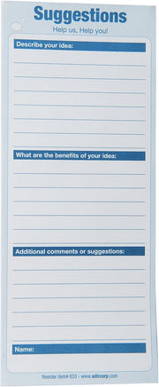 Suggestion Box Cards - 9 packs, 25 cards per pack (225)