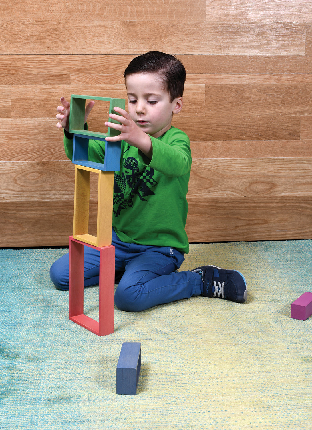Wooden Rainbow Architect Rectangles - Set of 7