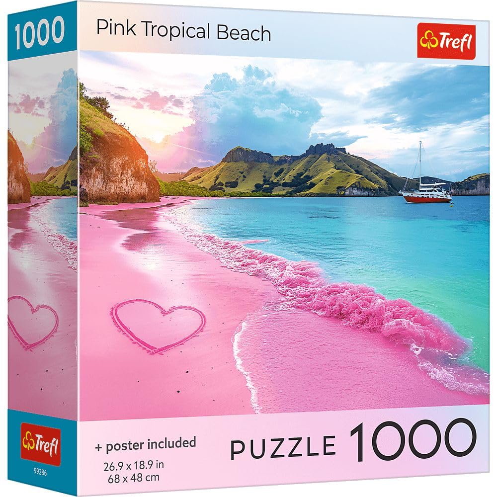 Puzzle: Pink Tropical Beach 1000 Piece (PREORDER)