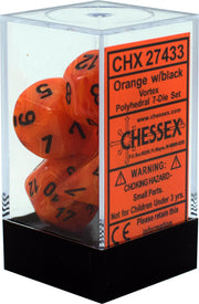 Chessex CHX27433 Dice-Vortex Set, Orange/Black