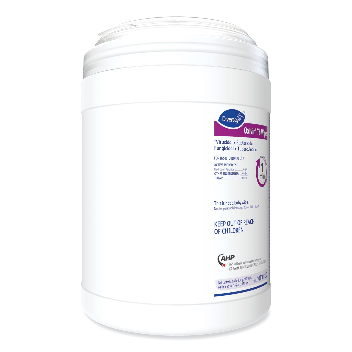 Ready-To-Use - 28.80 oz (1.80 lb) - Virucidal, Bactericide, Tuberculocide, Fungicide, VOC-free, Fragrance-free, NPE-free, Color-free, Disinfectant, Non-irritating - 160/Tub - 4 / Carton