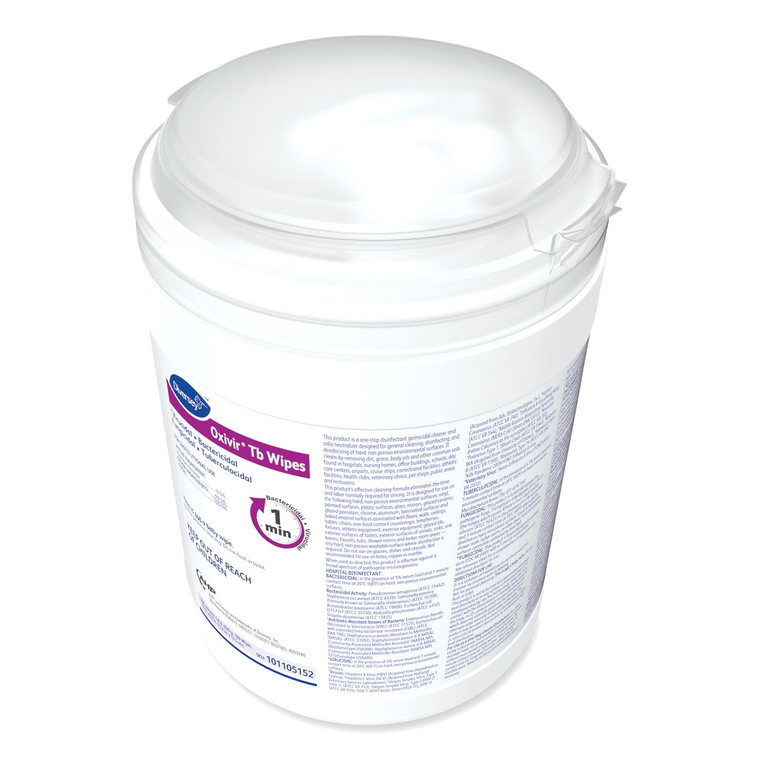 Ready-To-Use - 28.80 oz (1.80 lb) - Virucidal, Bactericide, Tuberculocide, Fungicide, VOC-free, Fragrance-free, NPE-free, Color-free, Disinfectant, Non-irritating - 160/Tub - 4 / Carton