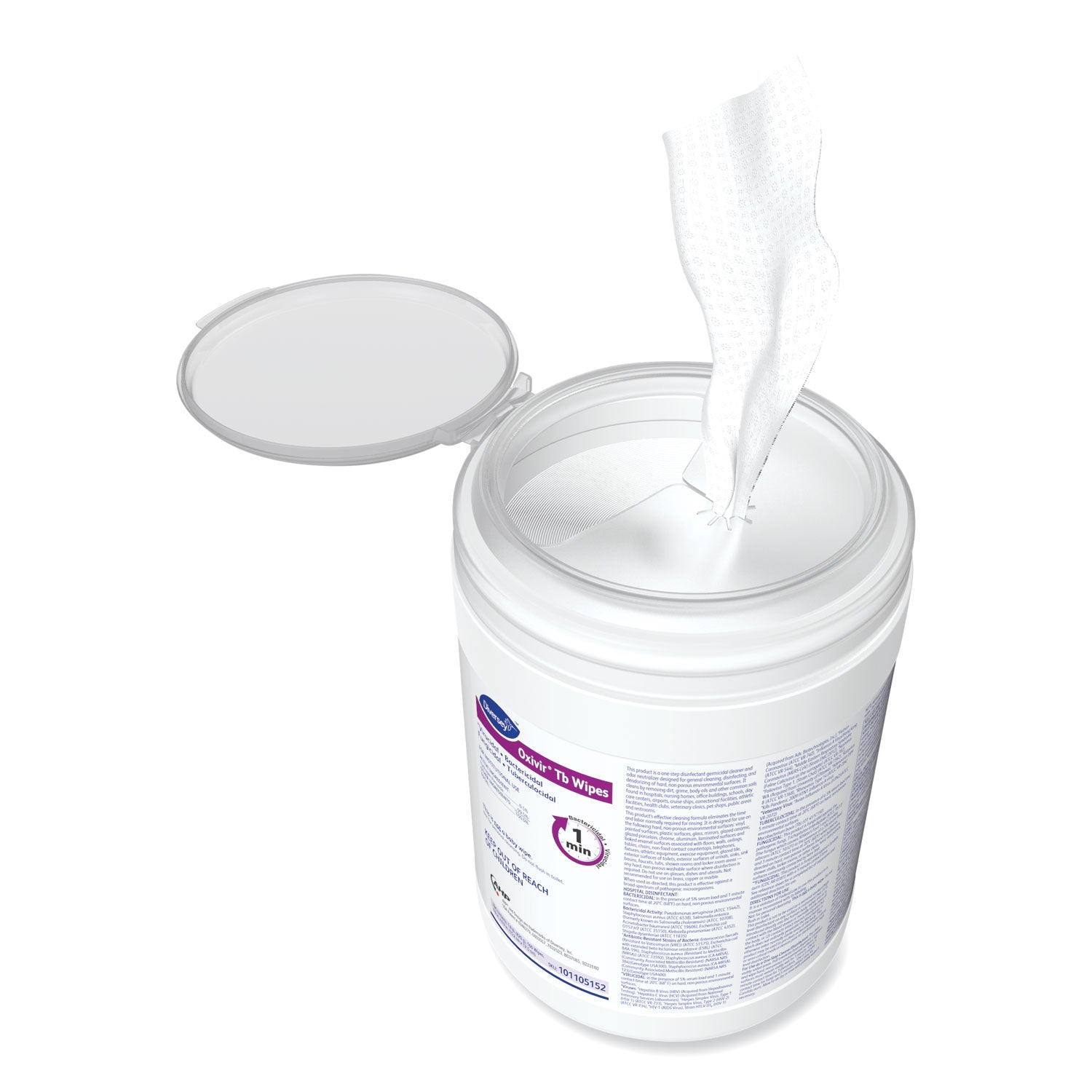 Ready-To-Use - 28.80 oz (1.80 lb) - Virucidal, Bactericide, Tuberculocide, Fungicide, VOC-free, Fragrance-free, NPE-free, Color-free, Disinfectant, Non-irritating - 160/Tub - 4 / Carton