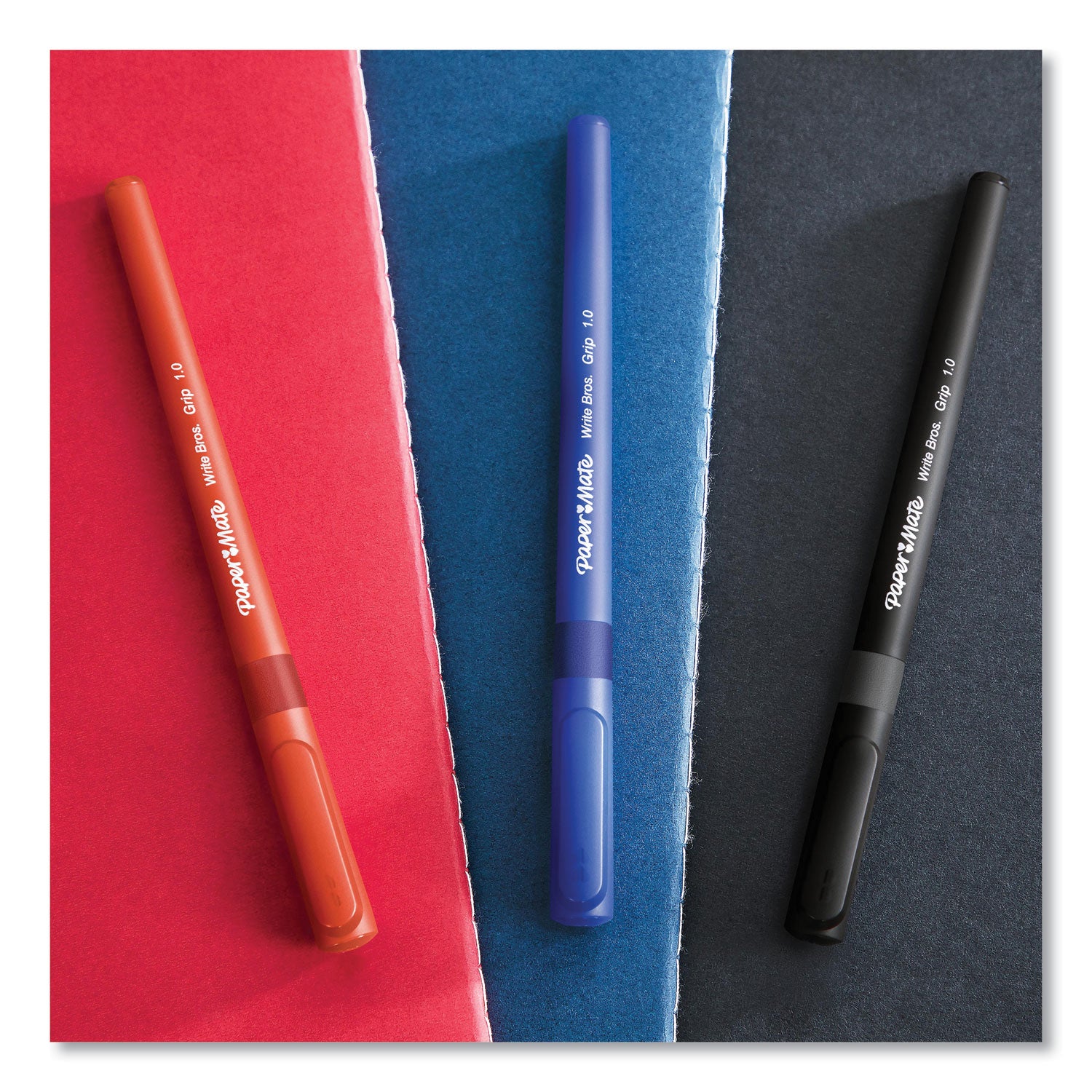Paper Mate Write Bros. 1.0mm Ballpoint Pen - 1 mm Pen Point - Blue Ink - Blue Barrel - 1 Dozen