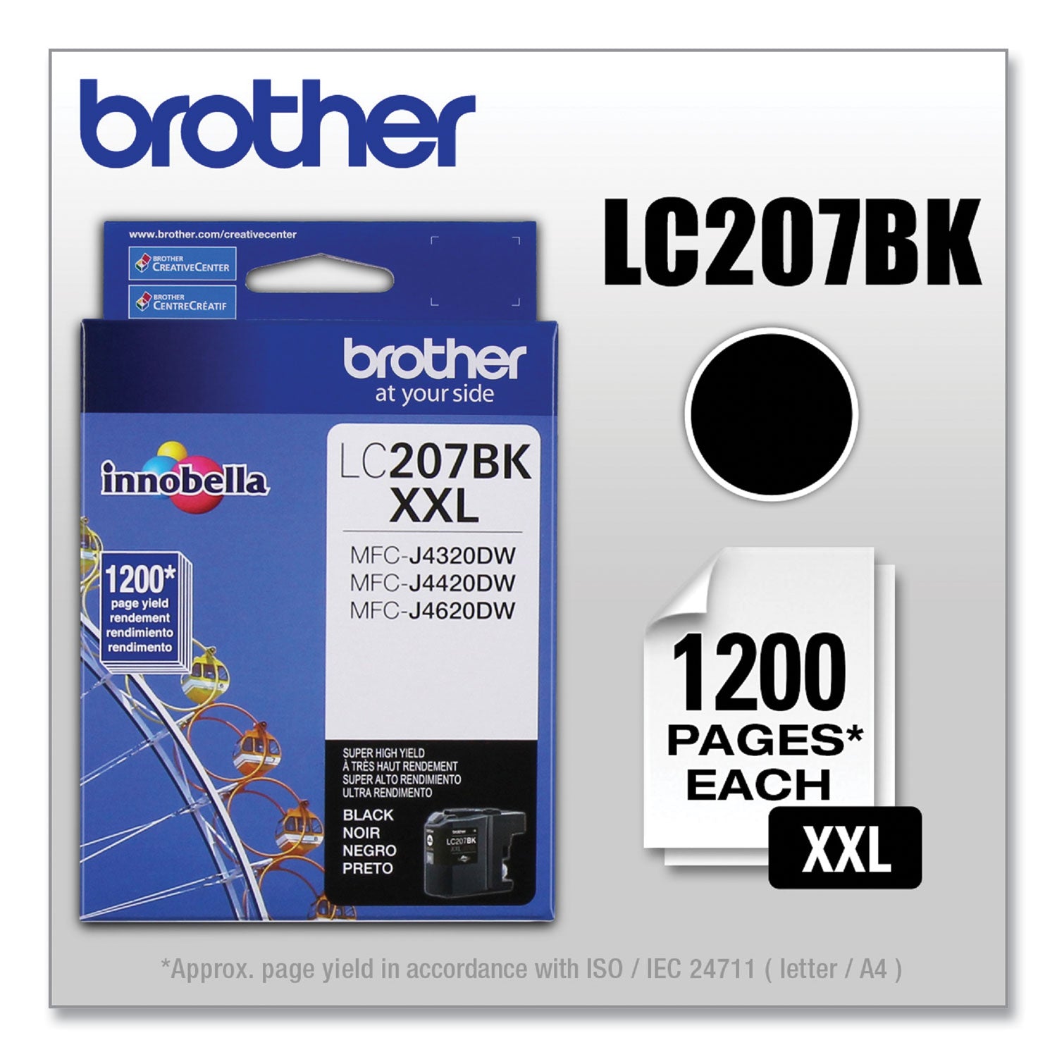 Brother Innobella LC207BK Original Inkjet Ink Cartridge - Black - 1 Each