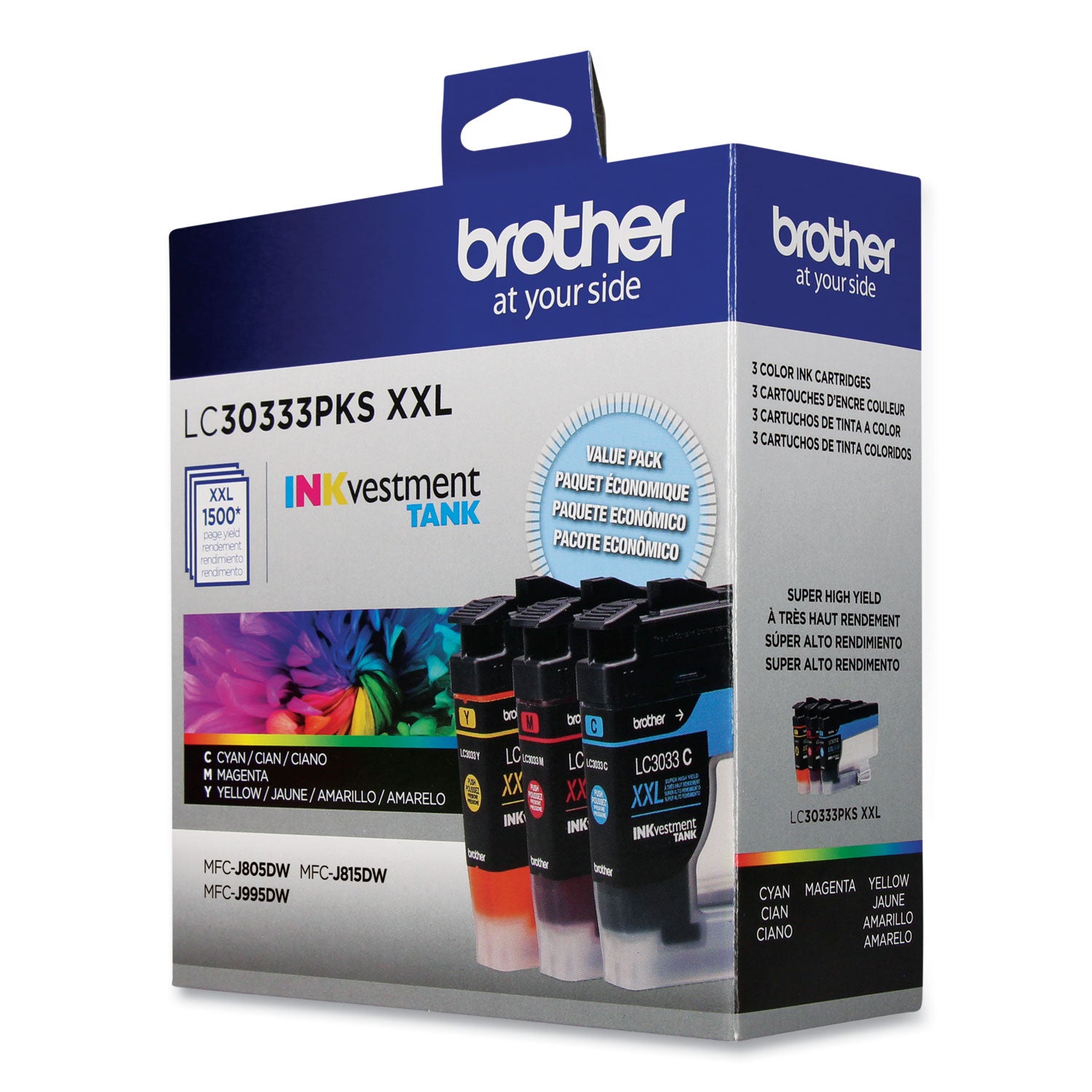 Lc30333pks Inkvestment Super High-Yield Ink, 1,500 Page-Yield, Cyan/magenta/yellow