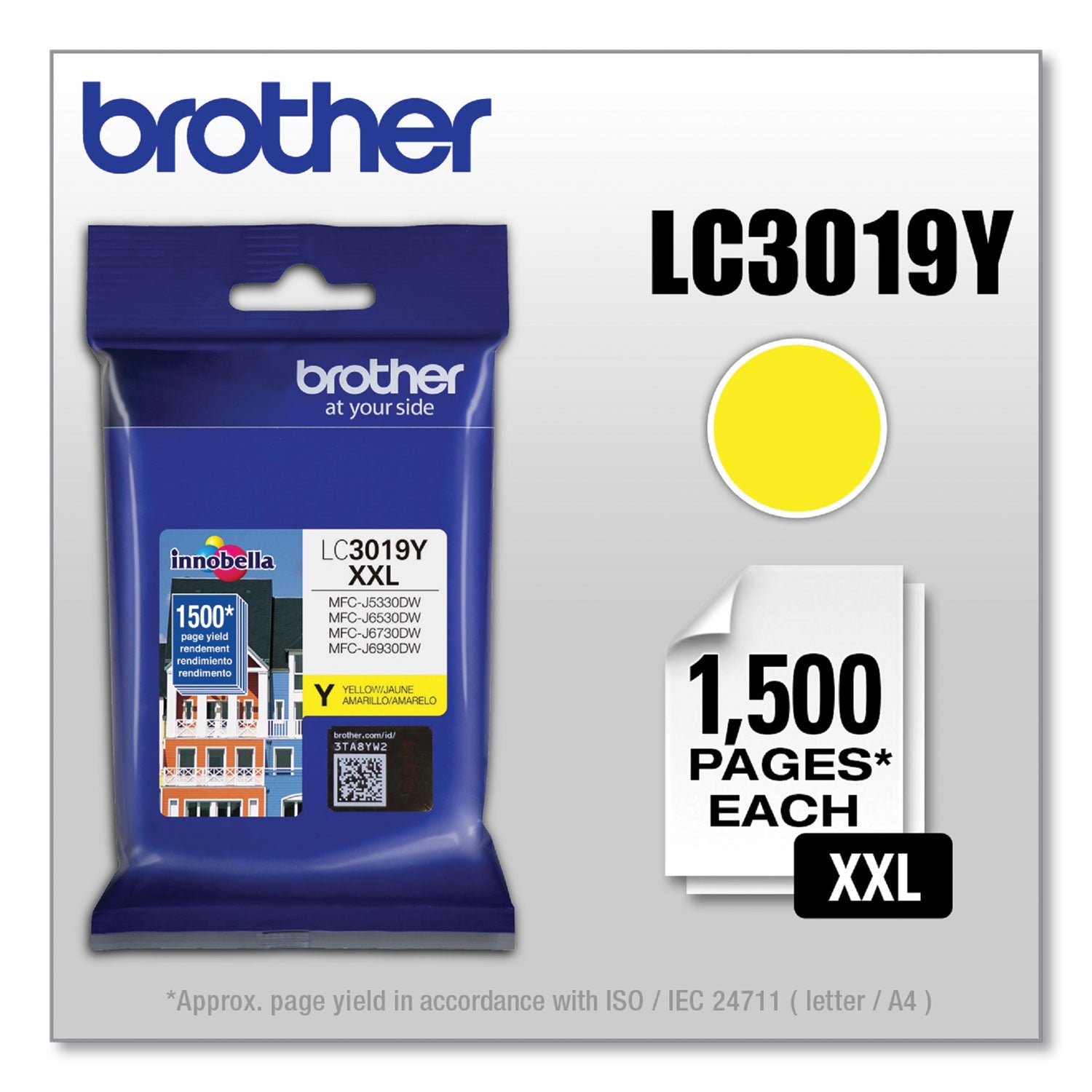 Brother Innobella LC3019Y Original Inkjet Ink Cartridge - Yellow - 1 Each