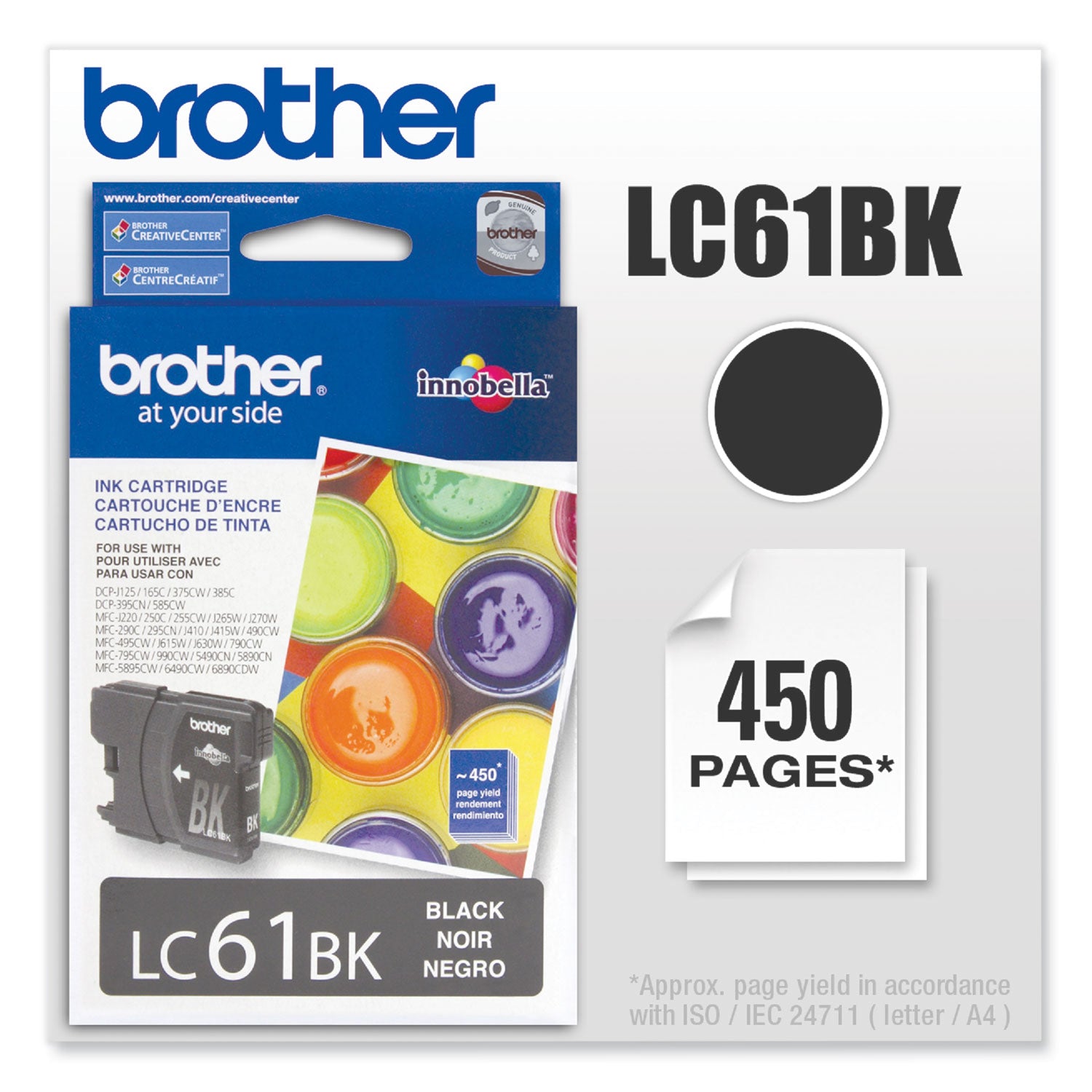 Brother Innobella LC61BK Inkjet Ink Cartridge - Black - 1 Each