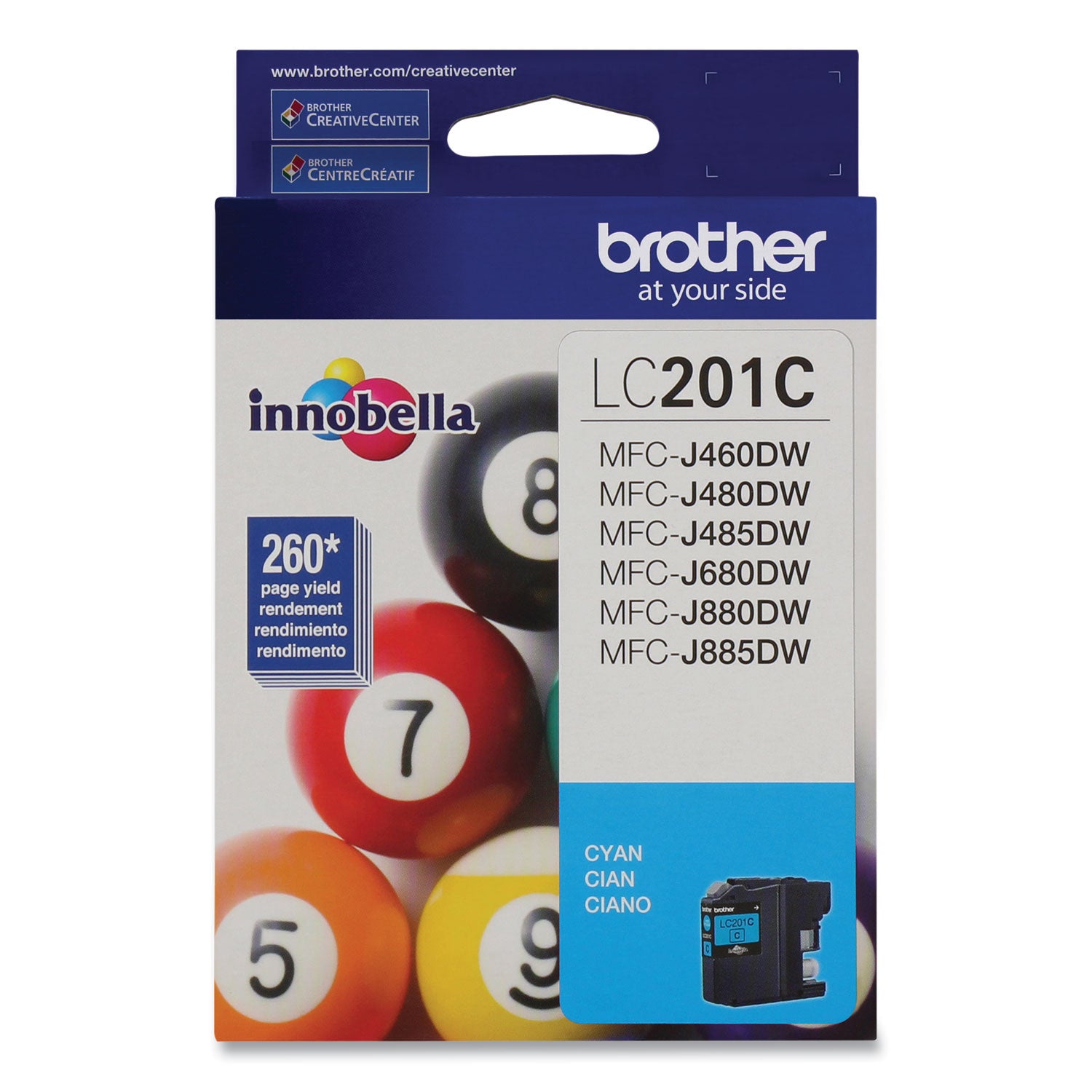 Brother Innobella LC201C Original Standard Yield Inkjet Ink Cartridge - Cyan - 1 Each