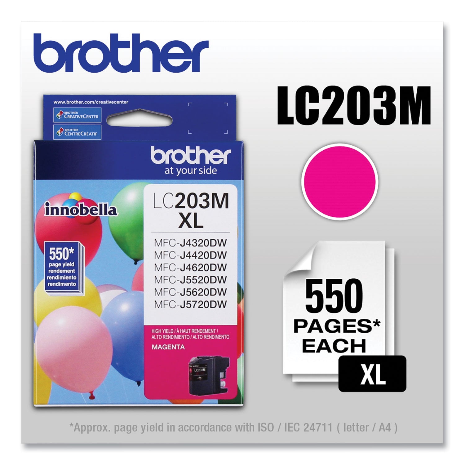 Brother Innobella LC203M High Yield Inkjet Ink Cartridge - Magenta - 1 Each