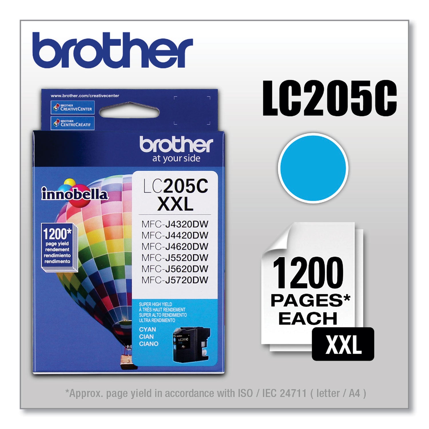 Brother Innobella LC205C Inkjet Ink Cartridge - Cyan - 1 Each