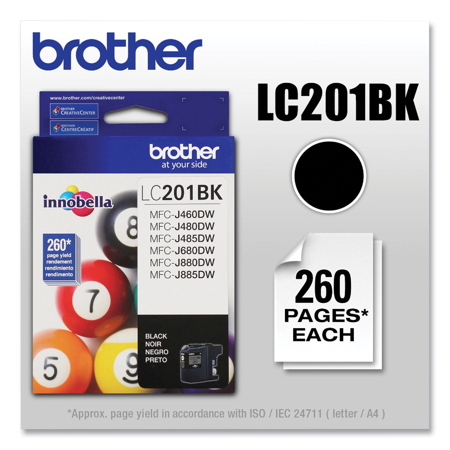 Brother Innobella LC201BK Original Standard Yield Inkjet Ink Cartridge - Black - 1 Each