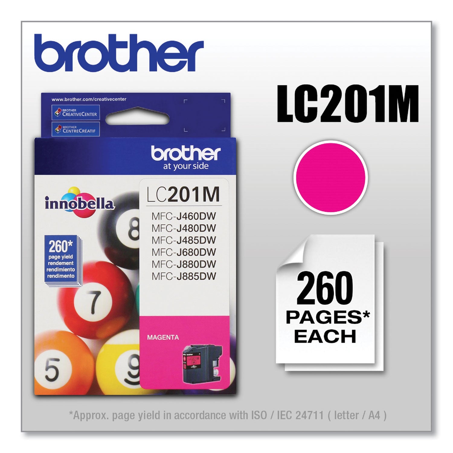 Brother Innobella LC201M Original Standard Yield Inkjet Ink Cartridge - Magenta - 1 Each