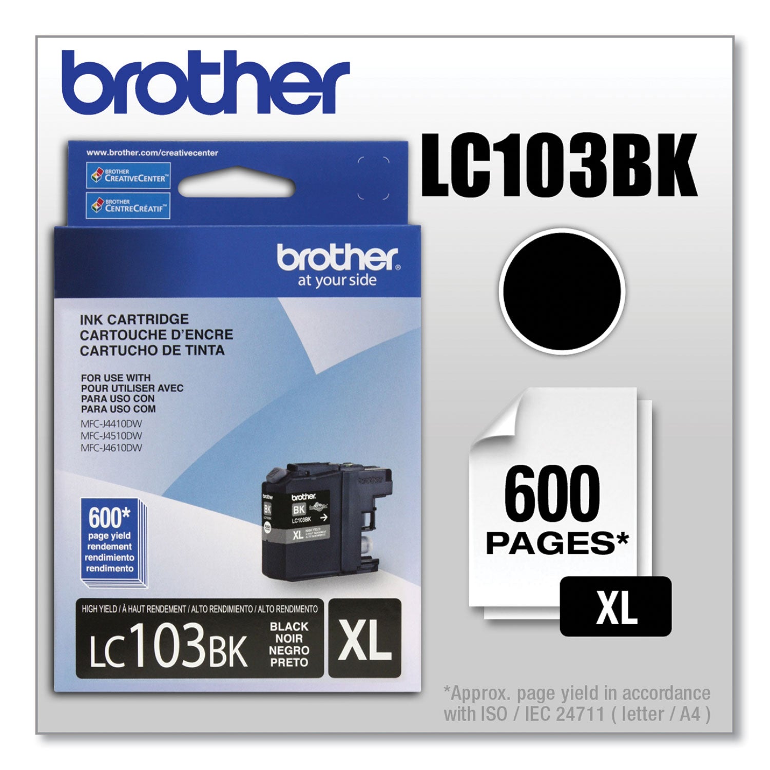 Brother Innobella LC103BK Original High Yield Inkjet Ink Cartridge - Black - 1 Each