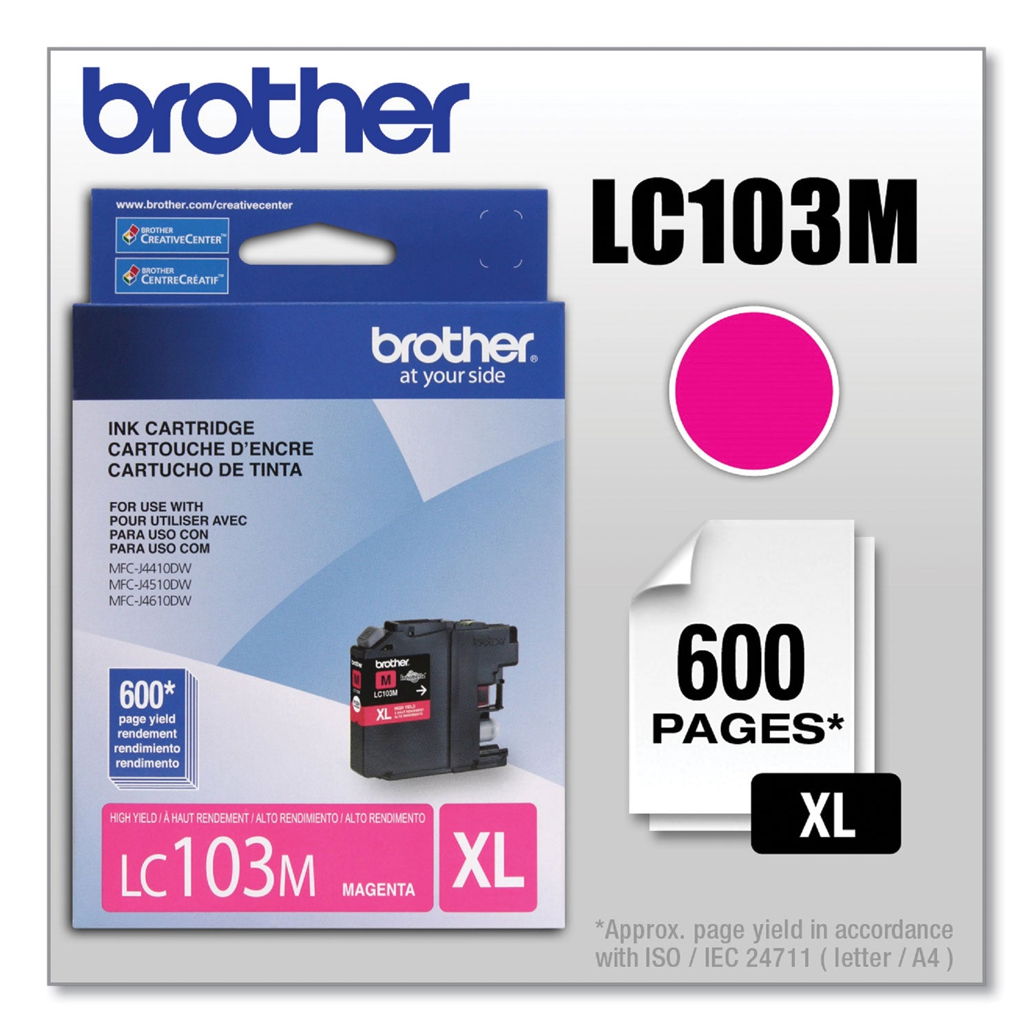 Brother Innobella LC103M Original High Yield Inkjet Ink Cartridge - Magenta - 1 Each