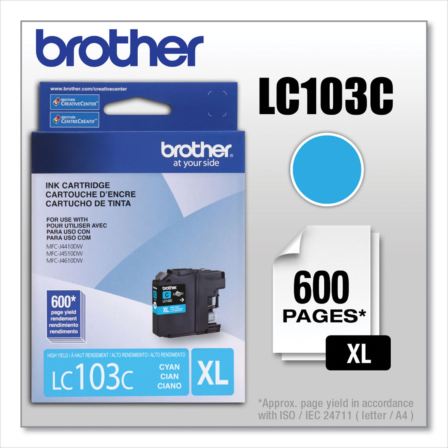 Brother Innobella LC103C Original High Yield Inkjet Ink Cartridge - Cyan - 1 Each