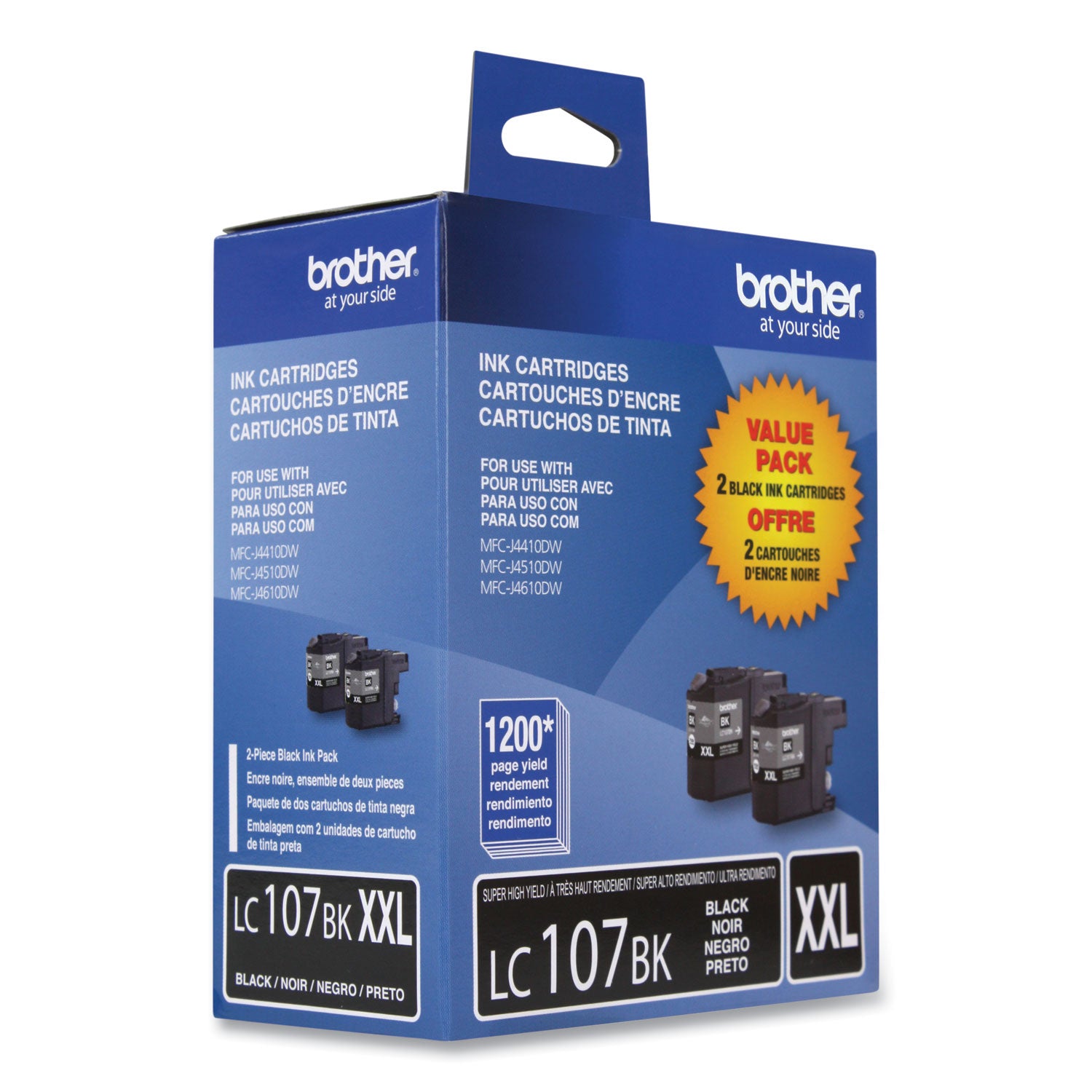 Brother Innobella LC1072PKS Original High Yield Inkjet Ink Cartridge - Black - 2 / Pack