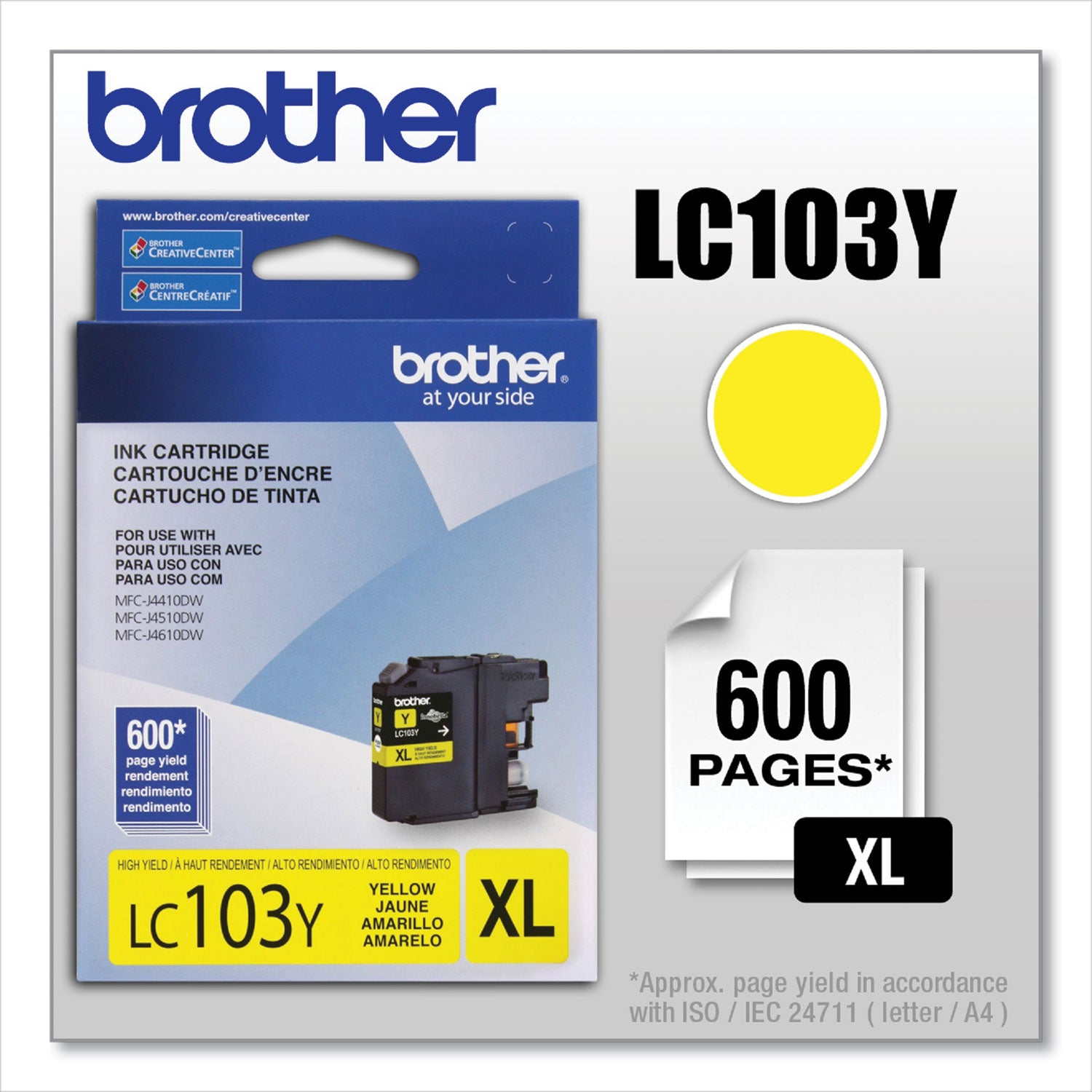 Brother Innobella LC103Y Original High Yield Inkjet Ink Cartridge - Yellow - 1 Each